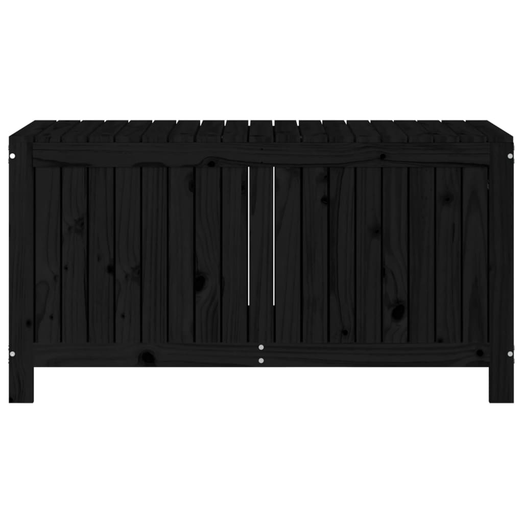 Boîte de rangement de jardin Noir 121x55x64 cm Bois massif pin