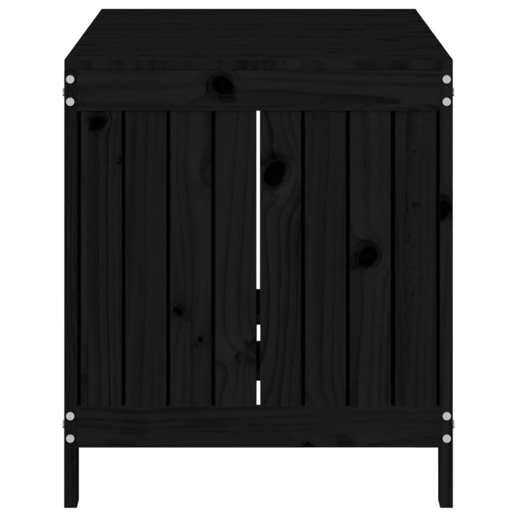 Boîte de rangement de jardin Noir 121x55x64 cm Bois massif pin