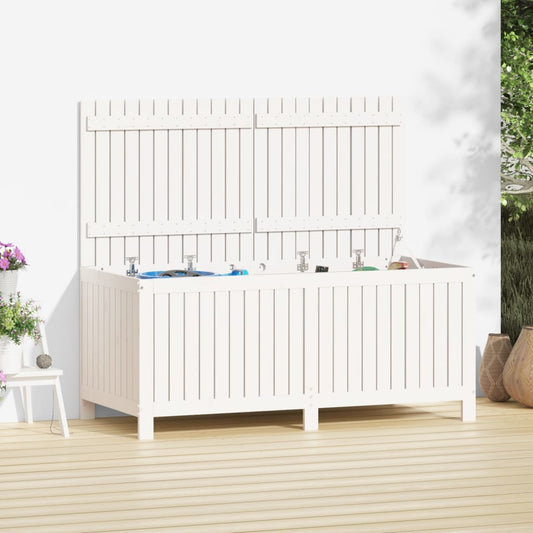 Boîte de rangement de jardin Blanc 147x68x64 cm Bois de pin