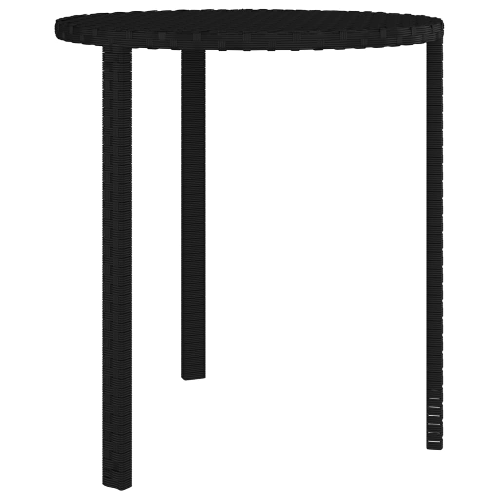 Tables d'appoint 3 pcs noir résine tressée