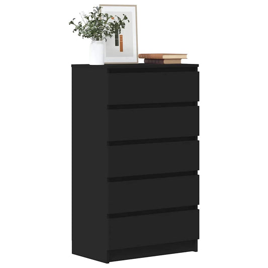 Commode Noir 60x36x103 cm Bois d'ingénierie