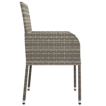 Chaises de jardin avec coussins lot de 2 Résine tressée Gris