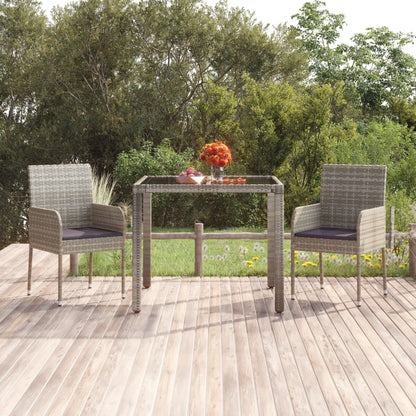 Chaises de jardin avec coussins lot de 2 Résine tressée Gris