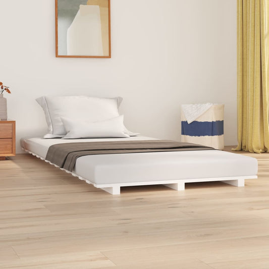 Cadre de lit sans matelas blanc 90x190 cm bois de pin massif