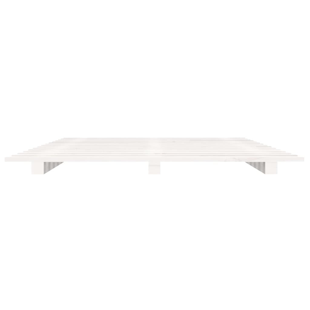 Cadre de lit sans matelas blanc 75x190 cm bois de pin massif