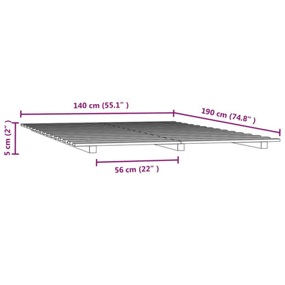 Cadre de lit sans matelas 140x190 cm bois de pin massif