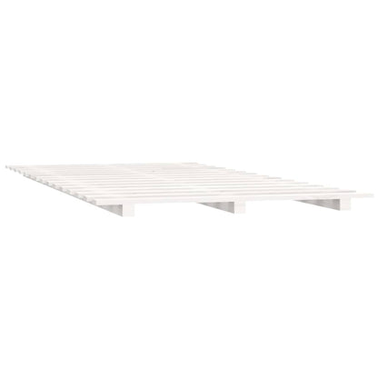 Cadre de lit sans matelas blanc 140x190 cm bois de pin massif