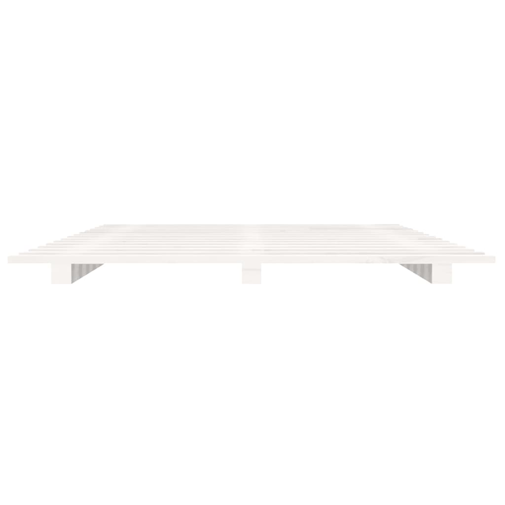 Cadre de lit sans matelas blanc 140x190 cm bois de pin massif