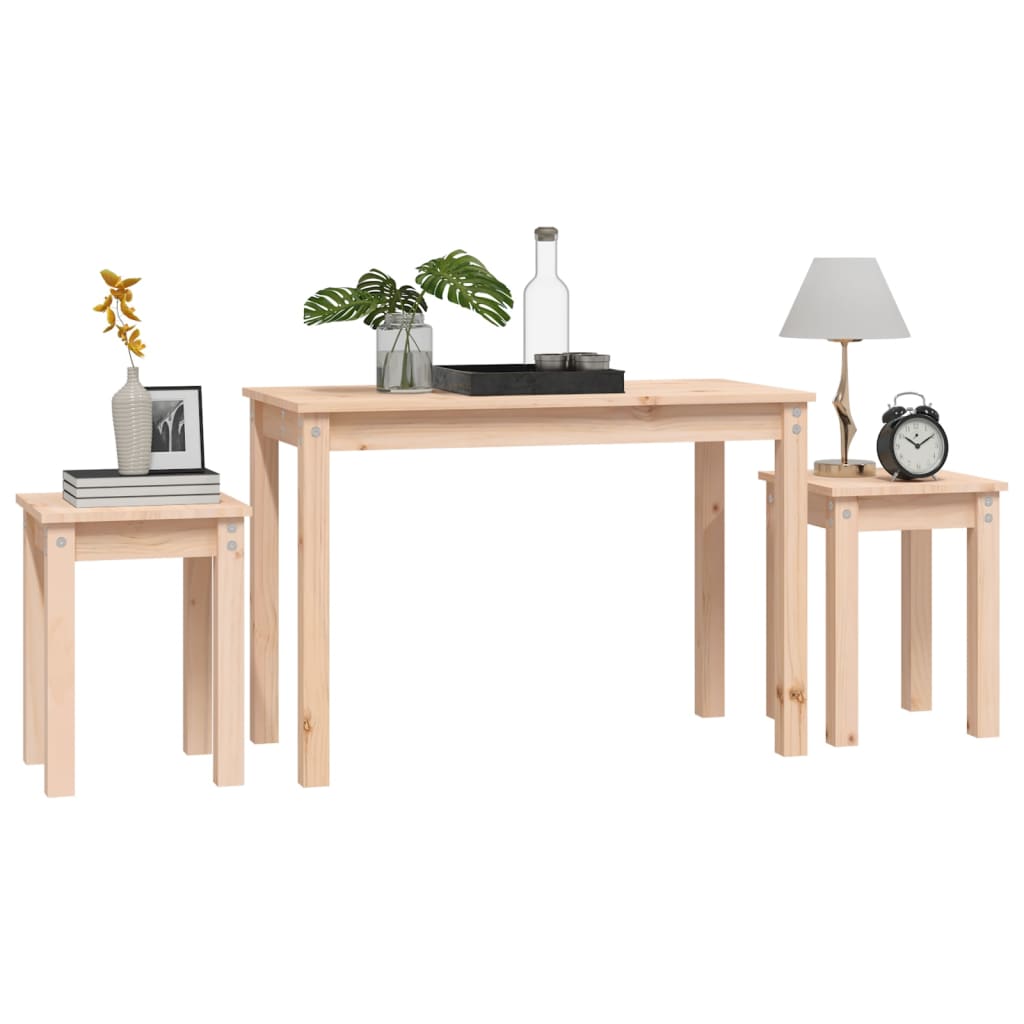 Tables gigognes 3 pcs Bois de pin massif