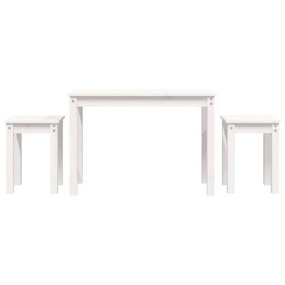 Tables gigognes 3 pcs Blanc Bois de pin massif