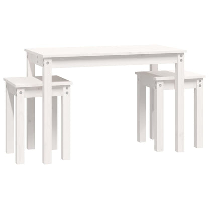 Tables gigognes 3 pcs Blanc Bois de pin massif