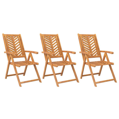 Chaises de jardin inclinables lot de 3 bois massif d'acacia