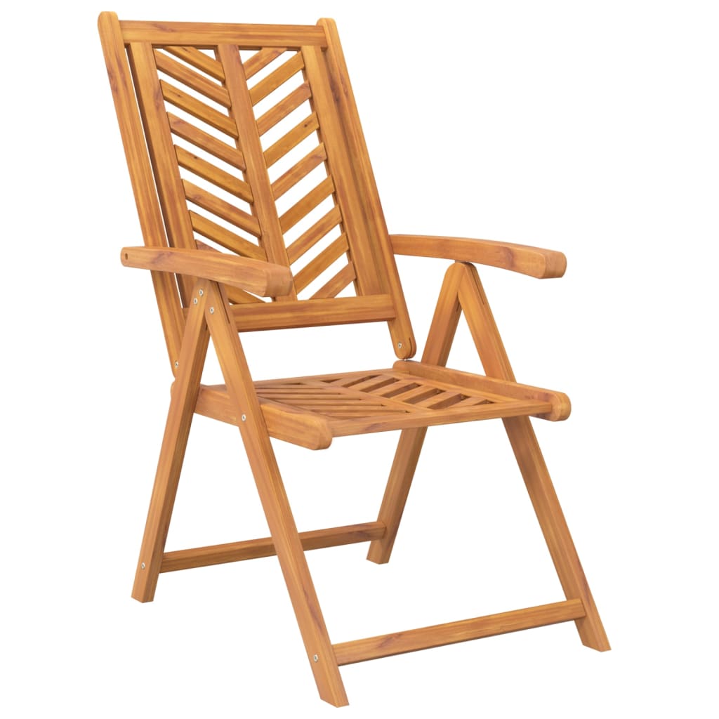 Chaises de jardin inclinables lot de 3 bois massif d'acacia