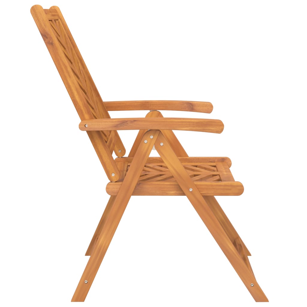 Chaises de jardin inclinables lot de 3 bois massif d'acacia