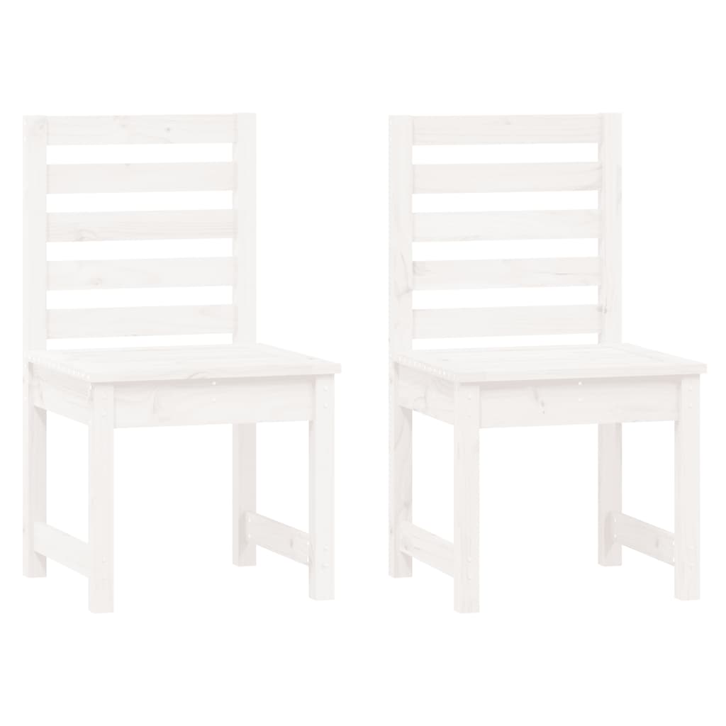 Chaises de jardin lot de 2 blanc 50x48x91,5 cm bois massif pin