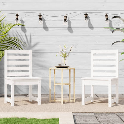 Chaises de jardin lot de 2 blanc 50x48x91,5 cm bois massif pin