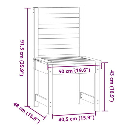 Chaises de jardin lot de 2 blanc 50x48x91,5 cm bois massif pin