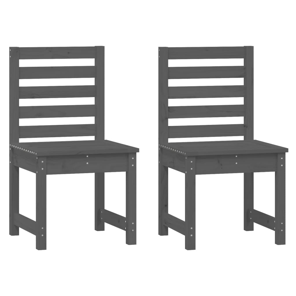 Chaises de jardin lot de 2 gris 50x48x91,5 cm bois massif pin