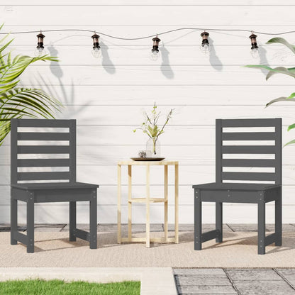 Chaises de jardin lot de 2 gris 50x48x91,5 cm bois massif pin