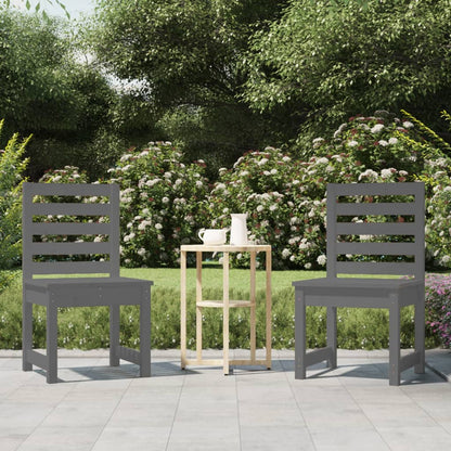 Chaises de jardin lot de 2 gris 50x48x91,5 cm bois massif pin