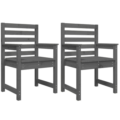 Chaises de jardin lot de 2 gris 60x48x91 cm bois massif de pin