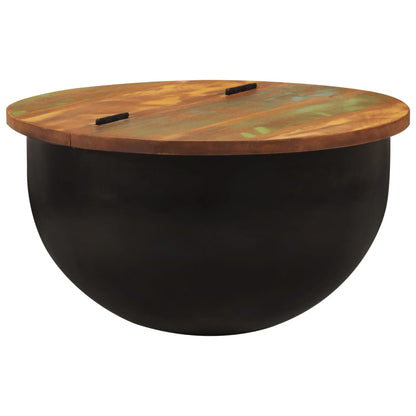 Table basse noir 50x27 cm bois de récupération massif