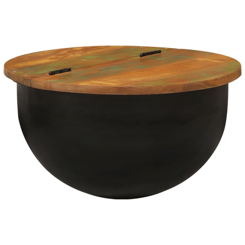 Table basse noir 50x27 cm bois de récupération massif