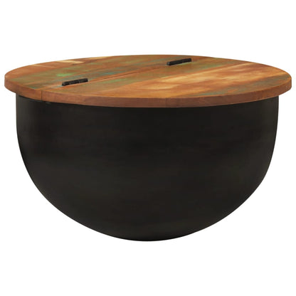 Table basse noir 50x27 cm bois de récupération massif