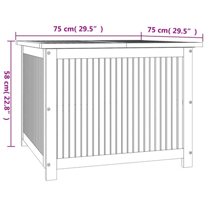 Boîte de rangement de jardin 75x75x58 cm bois massif d'acacia