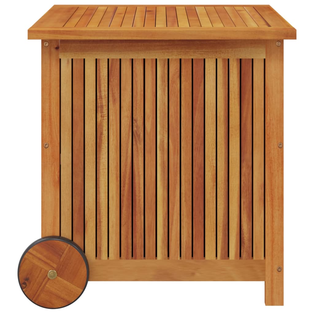 Boîte de rangement de jardin avec roues 60x50x58 cm Bois acacia