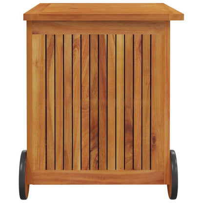 Boîte de rangement de jardin avec roues 60x50x58 cm Bois acacia