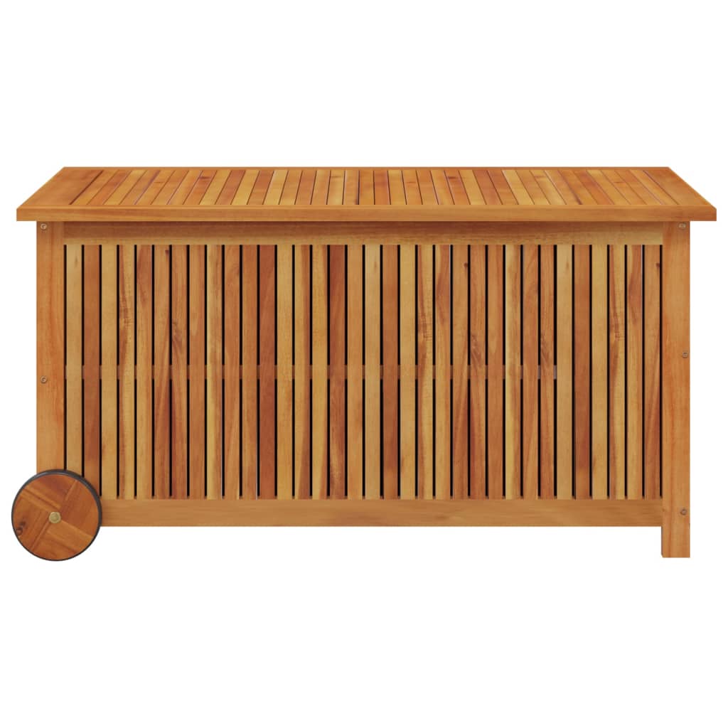 Boîte de rangement de jardin avec roues 113x50x58cm Bois acacia