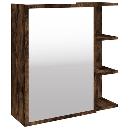 Armoire à miroir de salle de bain Chêne fumé 62,5x20,5x64 cm