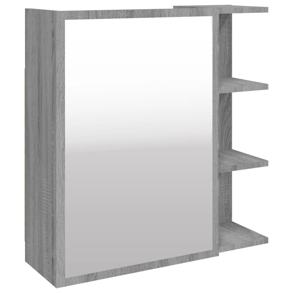 Armoire à miroir de salle de bain Sonoma gris 62,5x20,5x64 cm