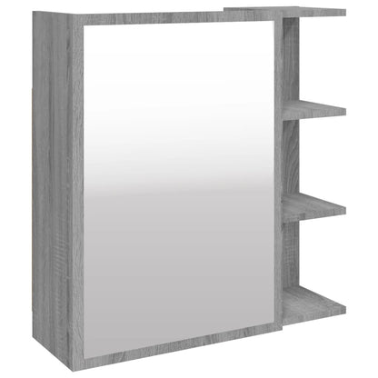 Armoire à miroir de salle de bain Sonoma gris 62,5x20,5x64 cm