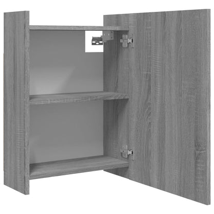 Armoire à miroir de salle de bain Sonoma gris 62,5x20,5x64 cm