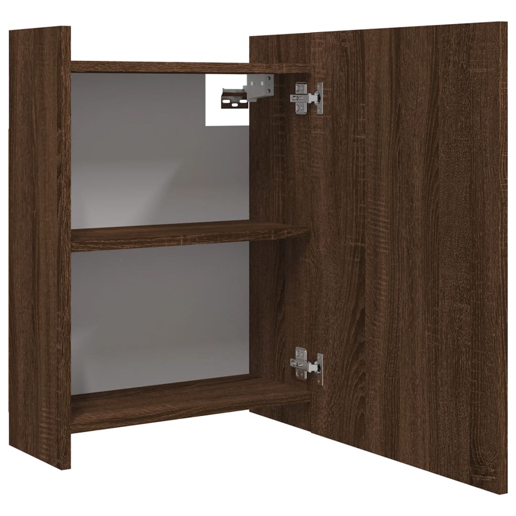 Armoire à miroir de salle de bain Chêne marron 62,5x20,5x64 cm