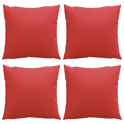 Coussins de canapé lot de 4 rouge 40x40 cm tissu