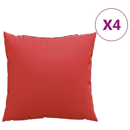 Coussins de canapé lot de 4 rouge 50x50 cm tissu