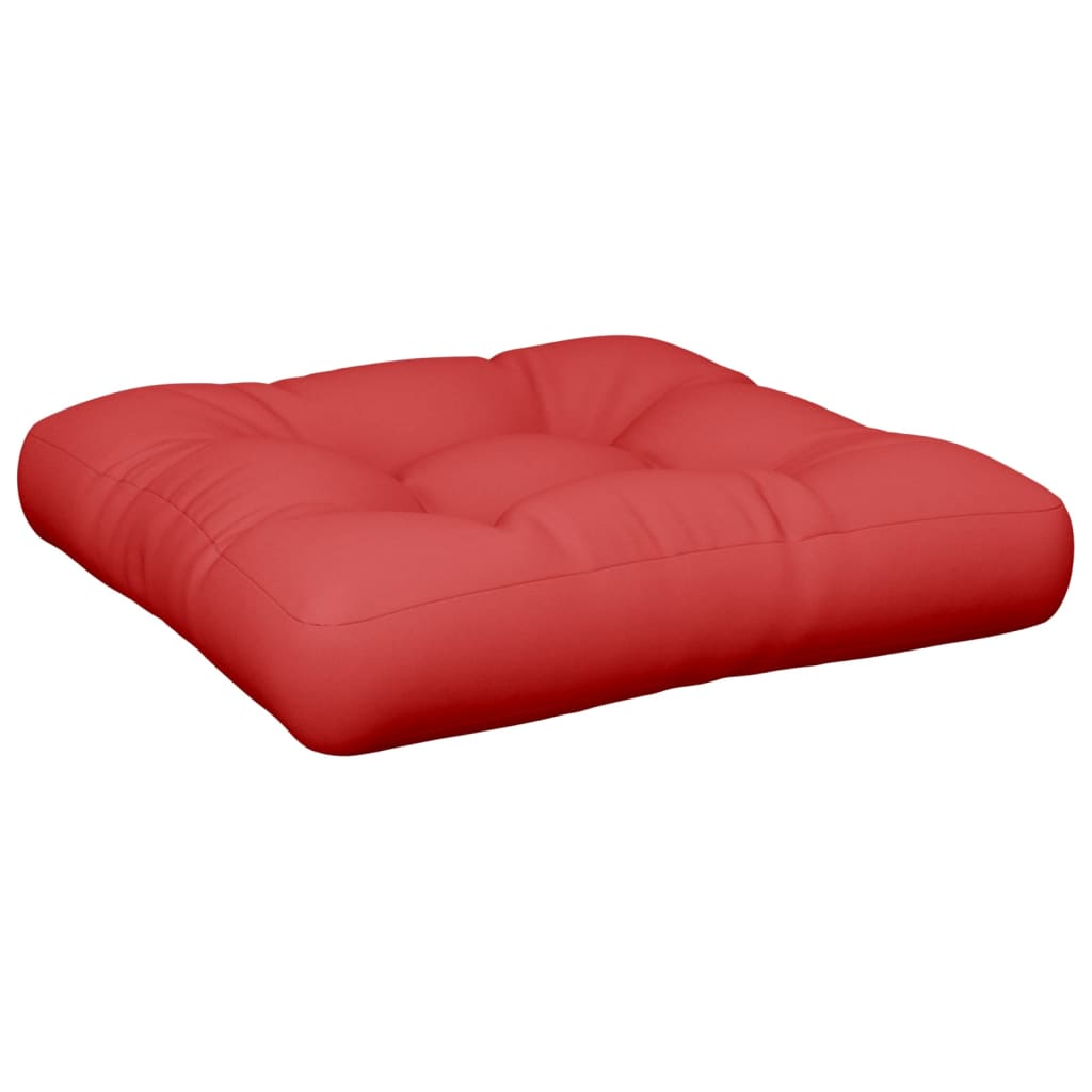 Coussin de palette rouge 60x60x12 cm tissu