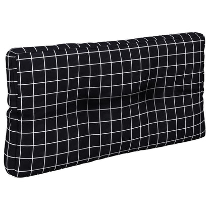 Coussins de palette lot de 2 motif à carreaux noir tissu