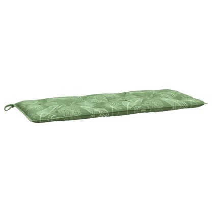 Coussin de banc de jardin motif de feuilles 120x50x7 cm tissu