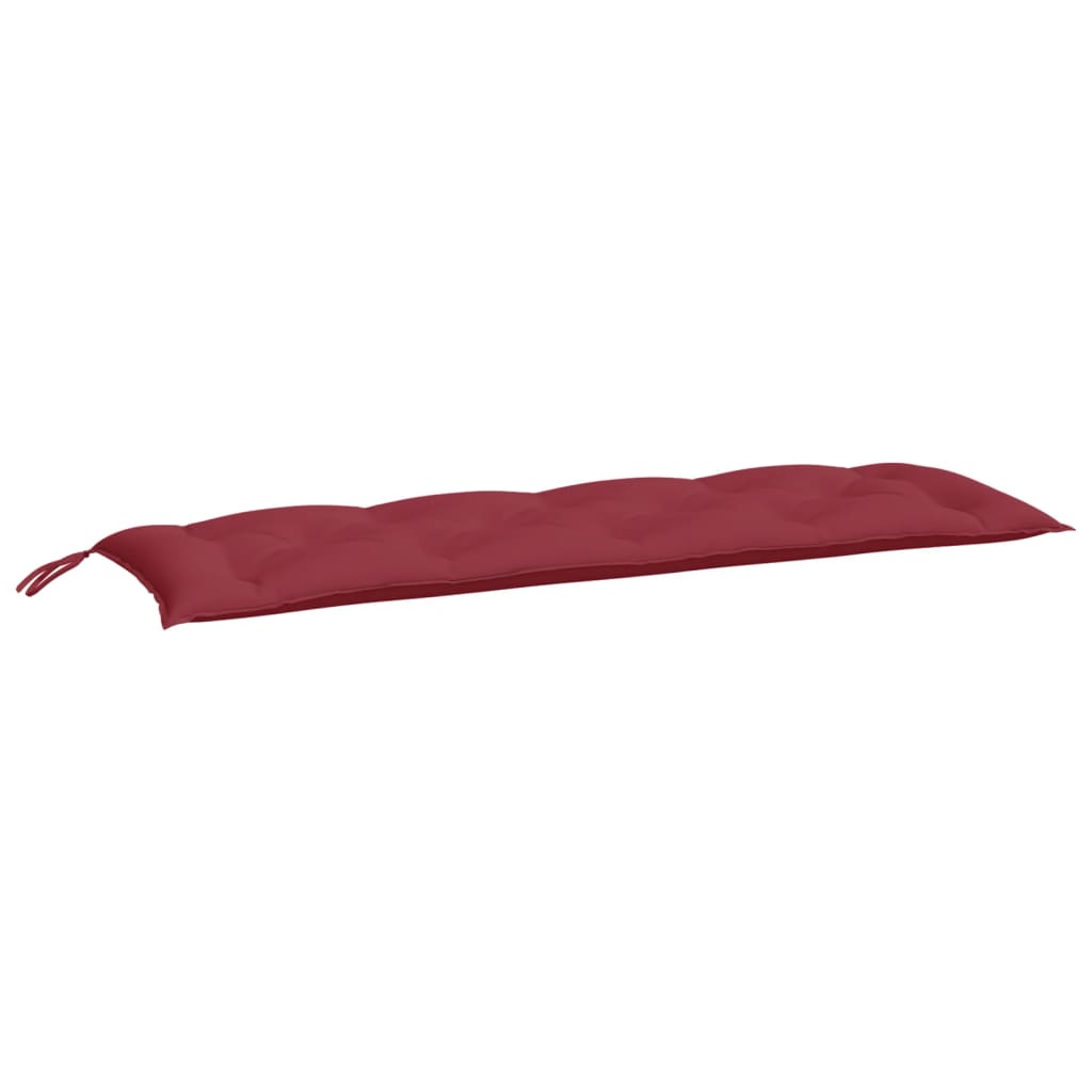 Coussins de banc de jardin lot de 2 rouge bordeaux tissu Oxford