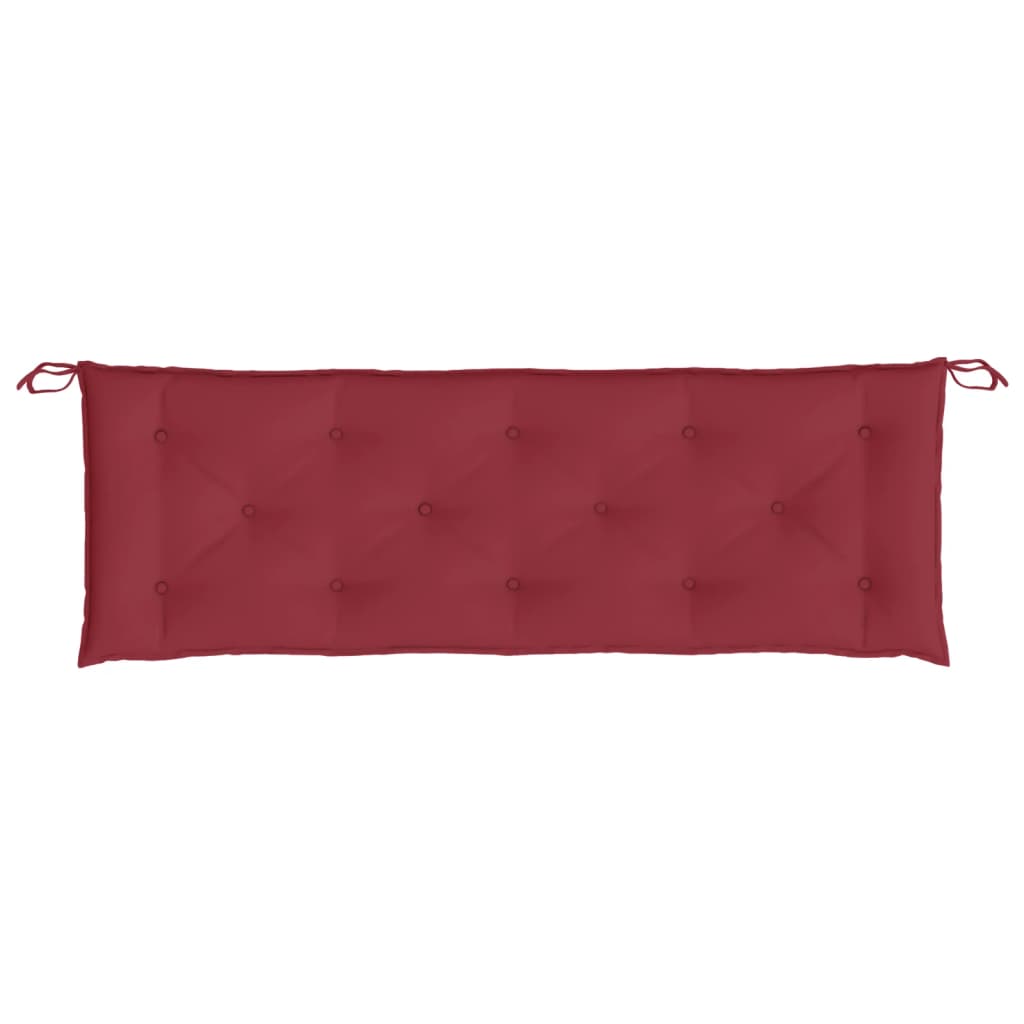 Coussins de banc de jardin lot de 2 rouge bordeaux tissu Oxford