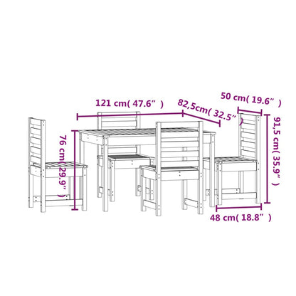 Ensemble à manger de jardin 5 pcs bois massif Douglas