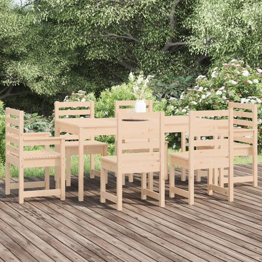 Ensemble à manger de jardin 7 pcs bois massif de pin