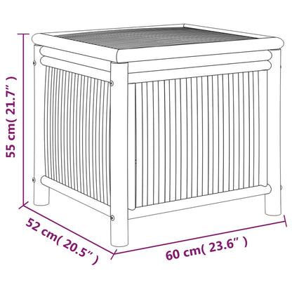 Boîte de rangement de jardin 60x52x55 cm Bambou