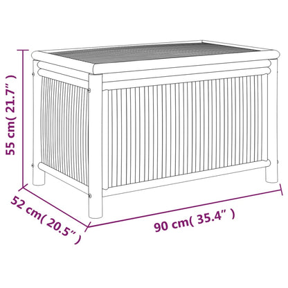 Boîte de rangement de jardin 90x52x55 cm Bambou