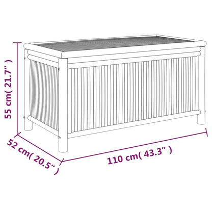 Boîte de rangement de jardin 110x52x55 cm Bambou