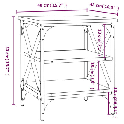 Tables d'appoint 2 pcs Noir 40x42x50 cm Bois d’ingénierie